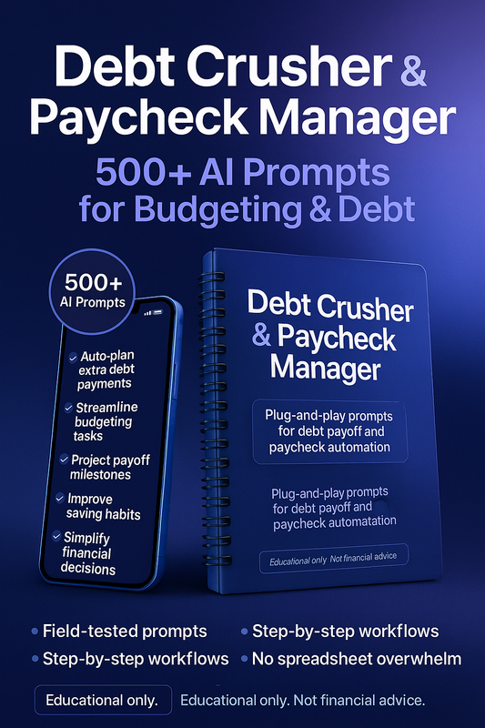 WealthFlow Bundle: 500+ AI Prompts, Debt Crusher & Paycheck Manager System
